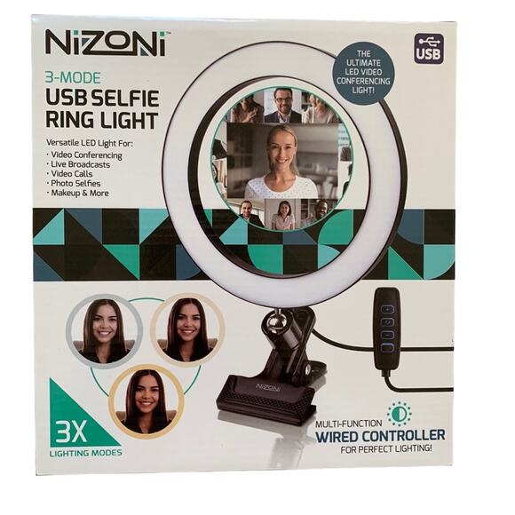 Nizoni 3 Mode USB Selfie Ring Light NIB - Picture 1 of 3